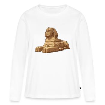 Sphinx von Gizeh - Frauen Premium Bio Langarmshirt - Weiß - Vorne - Julia (174cm)