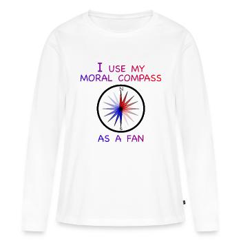 Moralischer Fan - Frauen Premium Bio Langarmshirt - Weiß - Vorne - Julia (174cm)