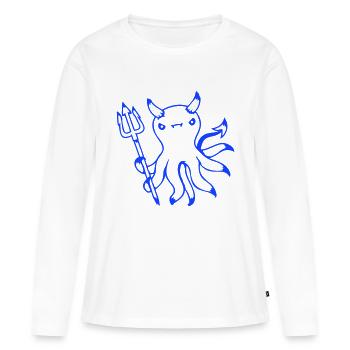 Pieuvre Diable Enfer Satan Mal Purgatoire Vilain Coquin - T-shirt manches longues Premium bio Femme - blanc - Devant - Julia (174cm)