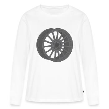 Bord - T-shirt manches longues Premium bio Femme - blanc - Devant - Julia (174cm)