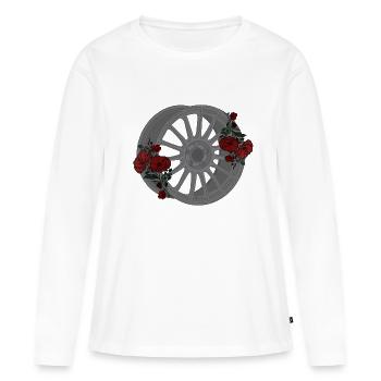 Bord - T-shirt manches longues Premium bio Femme - blanc - Devant - Julia (174cm)