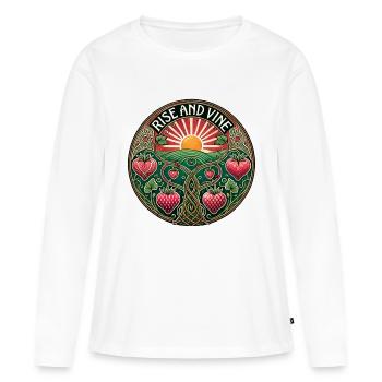 Lever et vigne - T-shirt manches longues Premium bio Femme - blanc - Devant - Julia (174cm)