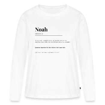 Noah - Frauen Premium Bio Langarmshirt - Weiß - Vorne - Julia (174cm)