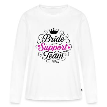 Équipe de soutien à la mariée - T-shirt manches longues Premium bio Femme - blanc - Devant - Julia (174cm)