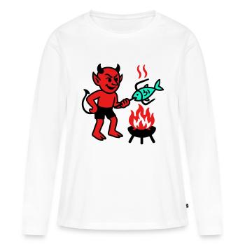 Devil with Fish - Frauen Premium Bio Langarmshirt - Weiß - Vorne - Julia (174cm)