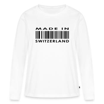 Made in Switzerland - Women's Premium Organic Long Sleeve Shirt - white - Front - Julia (174cm)