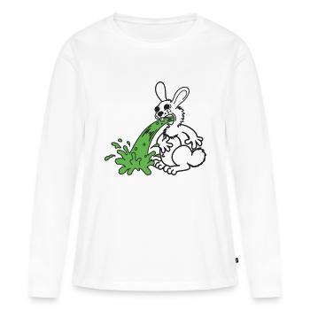 Häschen kotzt - Frauen Premium Bio Langarmshirt - Weiß - Vorne - Julia (174cm)