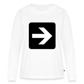 Pfeil - Arrow - Richtung - Frauen Premium Bio Langarmshirt - Weiß - Vorne - Julia (174cm)