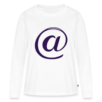 At @ Symbol - Women's Premium Organic Long Sleeve Shirt - white - Front - Julia (174cm)