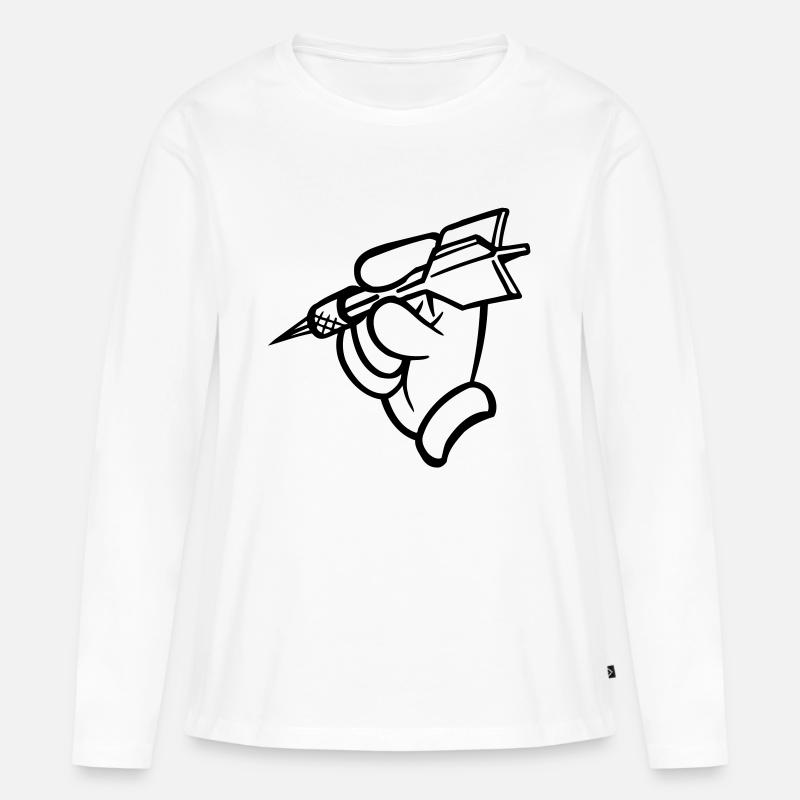 Dart - Frauen Premium Bio Langarmshirt - Weiß
