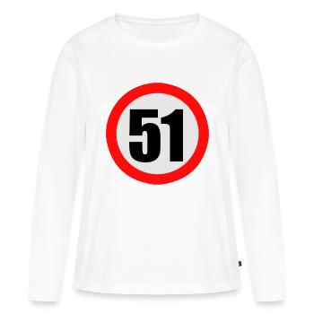 Panneau de limitation 51 - T-shirt manches longues Premium bio Femme - blanc - Devant - Julia (174cm)