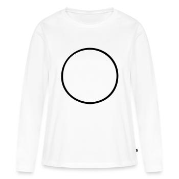 Runder Kreis 1 dünn - Frauen Premium Bio Langarmshirt - Weiß - Vorne - Julia (174cm)