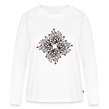 Netzwerk_2f - T-shirt manches longues Premium bio Femme - blanc - Devant - Julia (174cm)