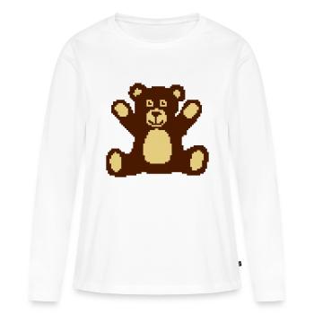 Bear, Ours - T-shirt manches longues Premium bio Femme - blanc - Devant - Julia (174cm)