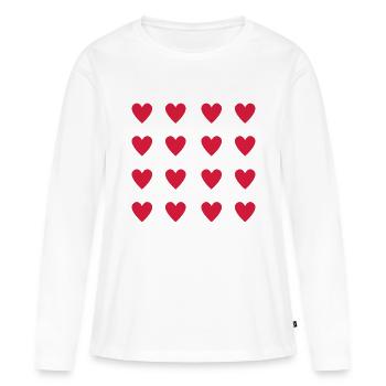 Hearts - Frauen Premium Bio Langarmshirt - Weiß - Vorne - Julia (174cm)