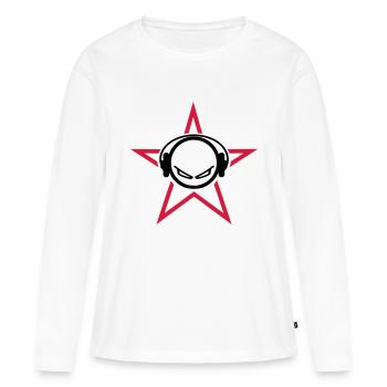 DJ - T-shirt manches longues Premium bio Femme - blanc - Devant - Julia (174cm)