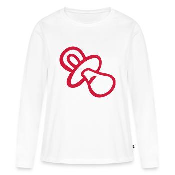 sucettes - T-shirt manches longues Premium bio Femme - blanc - Devant - Julia (174cm)