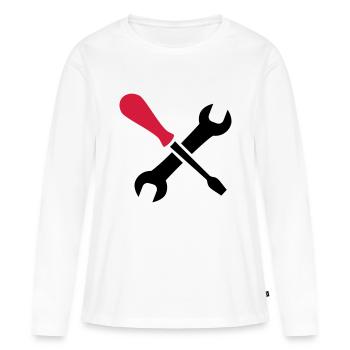 tools - Women's Premium Organic Long Sleeve Shirt - white - Front - Julia (174cm)