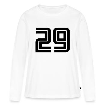 29 - Frauen Premium Bio Langarmshirt - Weiß - Vorne - Julia (174cm)