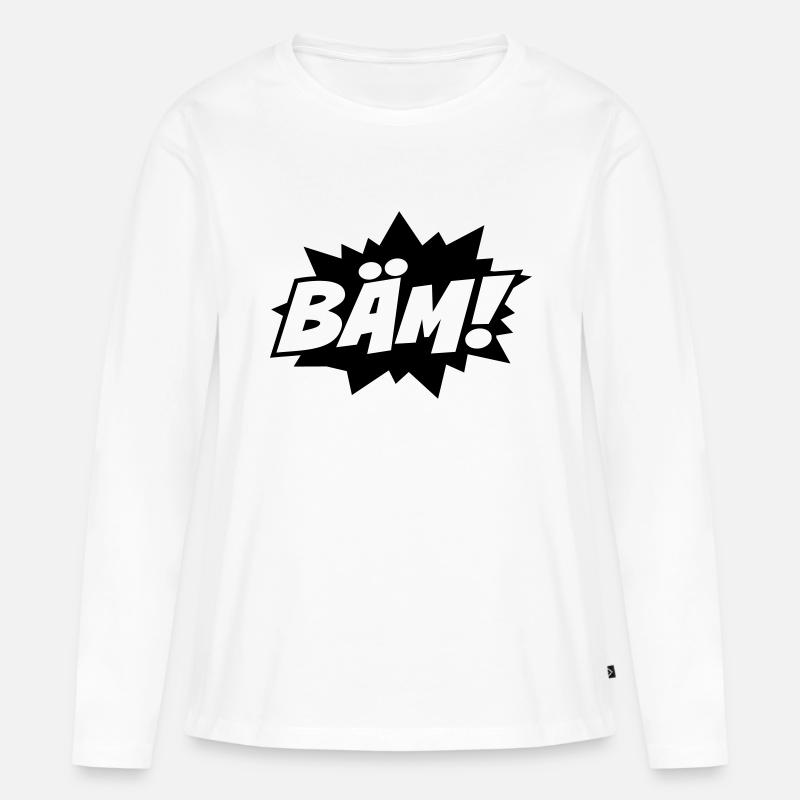 bäm bäm bäm - Frauen Premium Bio Langarmshirt - Weiß