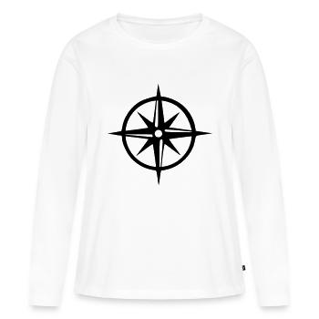 Kompass - Frauen Premium Bio Langarmshirt - Weiß - Vorne - Julia (174cm)