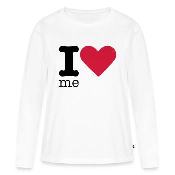 I Love Me - T-shirt manches longues Premium bio Femme - blanc - Devant - Julia (174cm)