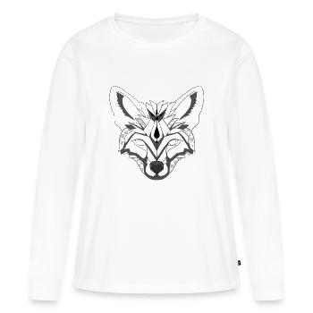Minimalistischer Fuchs - Frauen Premium Bio Langarmshirt - Weiß - Vorne - Julia (174cm)