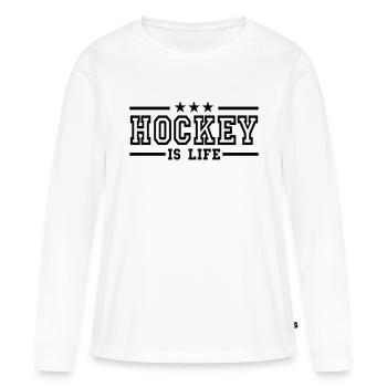 hockey is life deluxe - T-shirt manches longues Premium bio Femme - blanc - Devant - Julia (174cm)