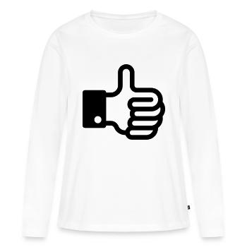 Daumen hoch / Thumb up - Frauen Premium Bio Langarmshirt - Weiß - Vorne - Julia (174cm)