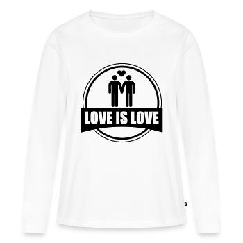 LOVE IS LOVE GAY - Women's Premium Organic Long Sleeve Shirt - white - Front - Julia (174cm)