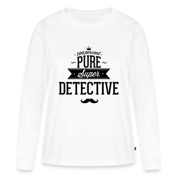 détective de 100 pour cent - T-shirt manches longues Premium bio Femme - blanc - Devant - Julia (174cm)