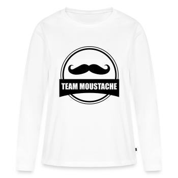 team moustache - T-shirt manches longues Premium bio Femme - blanc - Devant - Julia (174cm)