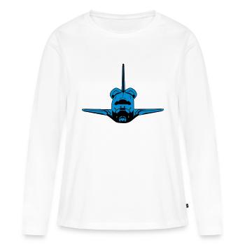 Navette spatiale - T-shirt manches longues Premium bio Femme - blanc - Devant - Julia (174cm)