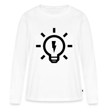 glühbirne idee - Frauen Premium Bio Langarmshirt - Weiß - Vorne - Julia (174cm)