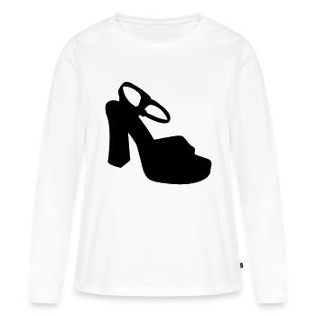 Vector highheels Silhouette - T-shirt manches longues Premium bio Femme - blanc - Devant - Julia (174cm)