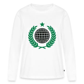 Couronne de laurier (Golf) 02 - T-shirt manches longues Premium bio Femme - blanc - Devant - Julia (174cm)