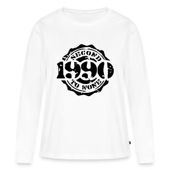 1990 - Second to None - Frauen Premium Bio Langarmshirt - Weiß - Vorne - Julia (174cm)