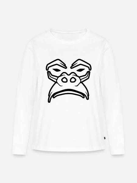 Mürrischer Gorilla - Frauen Premium Bio Langarmshirt - Weiß