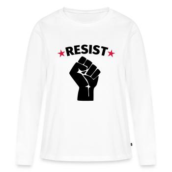 Faust Widerstand Protest - Frauen Premium Bio Langarmshirt - Weiß - Vorne - Julia (174cm)
