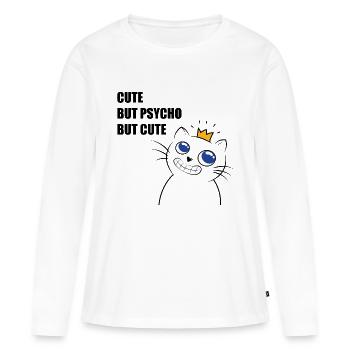 cute but psycho - T-shirt manches longues Premium bio Femme - blanc - Devant - Julia (174cm)