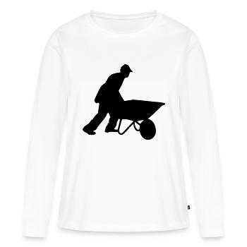 Constructeurs - T-shirt manches longues Premium bio Femme - blanc - Devant - Julia (174cm)
