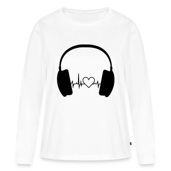 Casque - T-shirt manches longues Premium bio Femme - blanc - Devant - Julia (174cm)