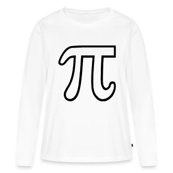 Pi - Frauen Premium Bio Langarmshirt - Weiß - Vorne - Julia (174cm)