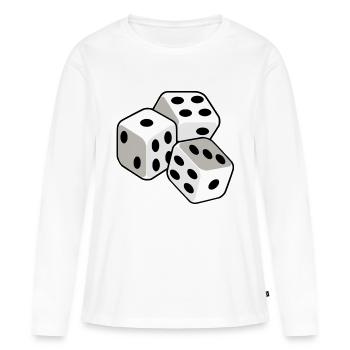 Spielwürfel - T-shirt manches longues Premium bio Femme - blanc - Devant - Julia (174cm)