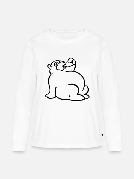 Saufbär - Frauen Premium Bio Langarmshirt - Weiß