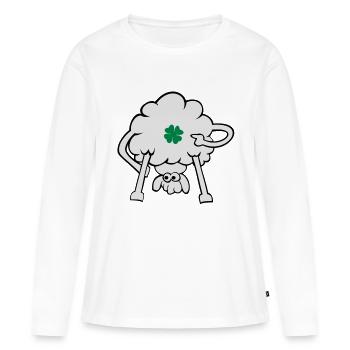 embrasse-moi, je suis irlandais - T-shirt manches longues Premium bio Femme - blanc - Devant - Julia (174cm)