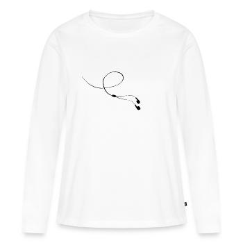 Headphones In Ear - Women's Premium Organic Long Sleeve Shirt - white - Front - Julia (174cm)