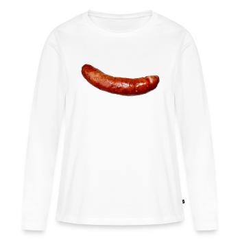 saucisse - T-shirt manches longues Premium bio Femme - blanc - Devant - Julia (174cm)