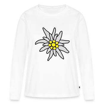 Fleur, edelweiss - T-shirt manches longues Premium bio Femme - blanc - Devant - Julia (174cm)