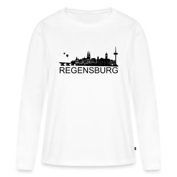 Regensburg Skyline - T-shirt manches longues Premium bio Femme - blanc - Devant - Julia (174cm)